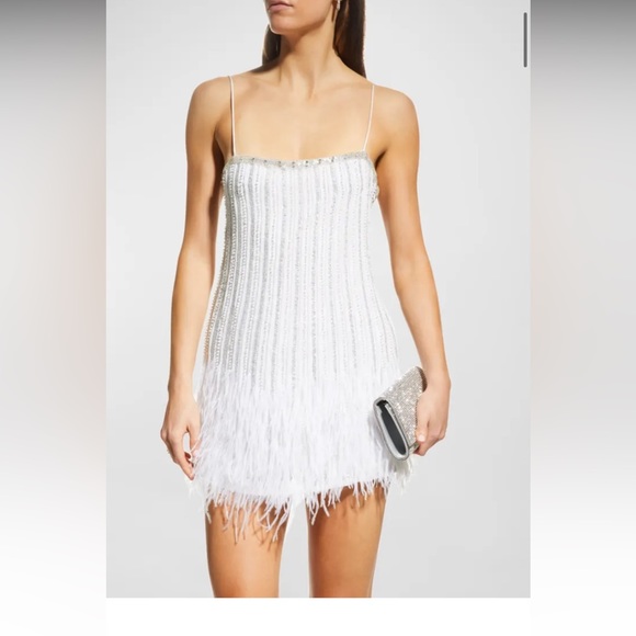 Retrofete
Rubina Beaded Feather-Hem Mini Dress - Picture 1 of 1